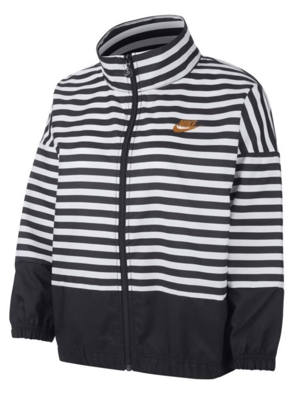 Nike Black/White Stripe Full Zip WindbreakerJacket (CT6083-100) Size XS